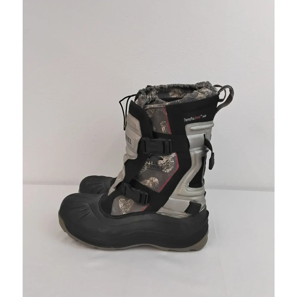 Sorel Alpha Trac Buckle Waterproof Insulated Boots Men's 15 Black/Gray #W4720